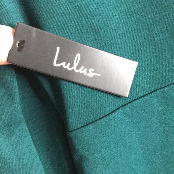 Lulus dark emerald green body-con long sleeve dress size large ladies NWT - Picture 10 of 12